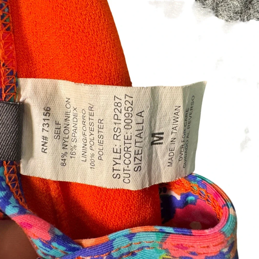 Kenneth Cole Reaction Floral Ruffle Bikini Set Halter 2pc M‎ Y2K